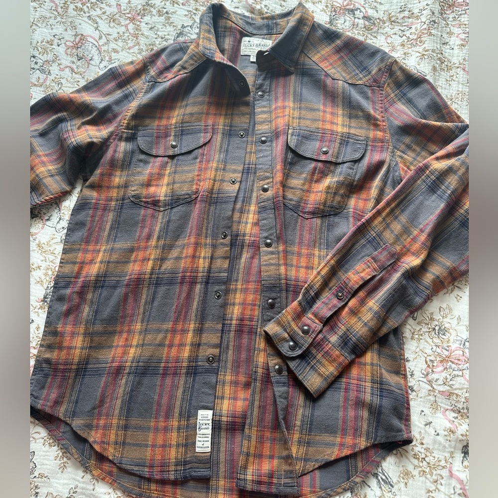 Lucky Brand Saturday Stretch Womens Flannel Size Small